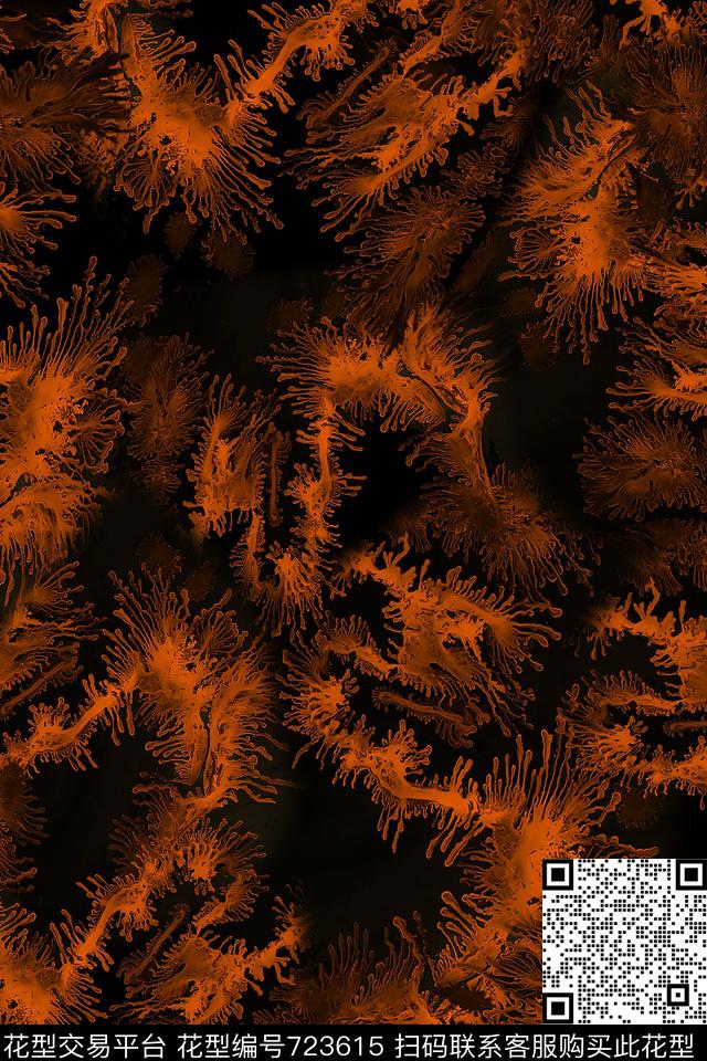 抽象男装水彩数码印花华亿平台下载（图片编号: 723615） - 瓦栏（Walan）