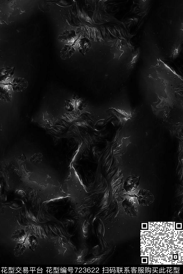 抽象肌理女装数码印花华亿平台下载（图片编号: 723622） - 瓦栏（Walan）