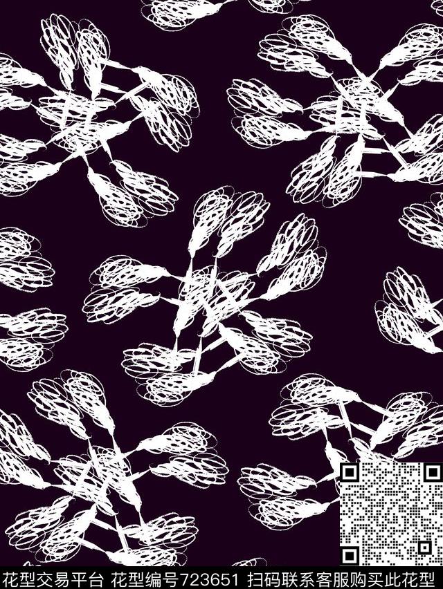 大花高端女装华亿平台笔刷传统印花华亿平台下载（图片编号: 723651） - 瓦栏（Walan）