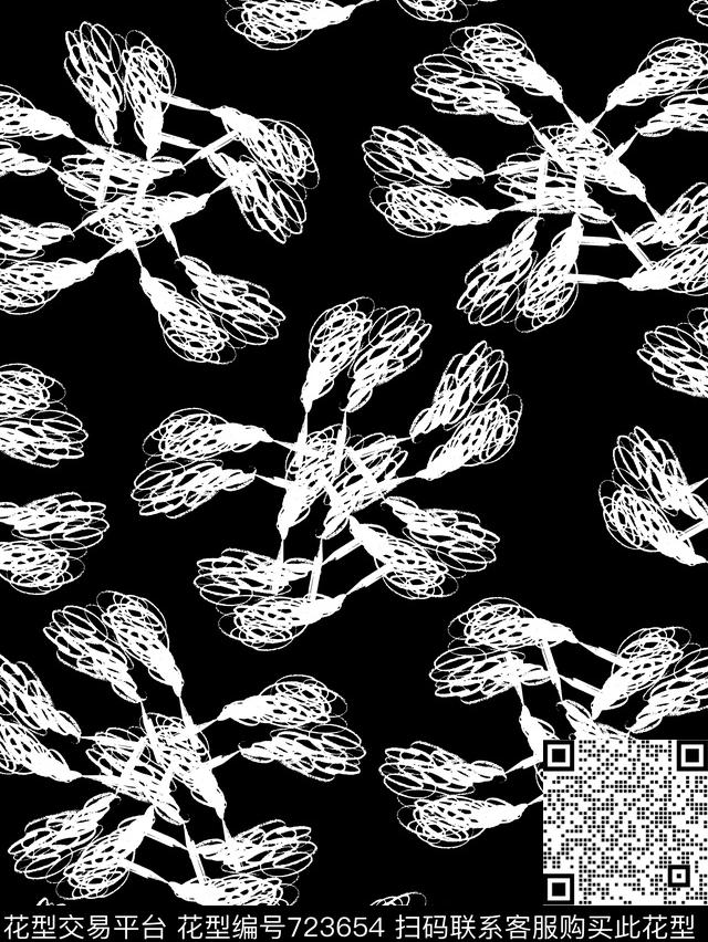 大花高端女装华亿平台笔刷传统印花华亿平台下载（图片编号: 723654） - 瓦栏（Walan）