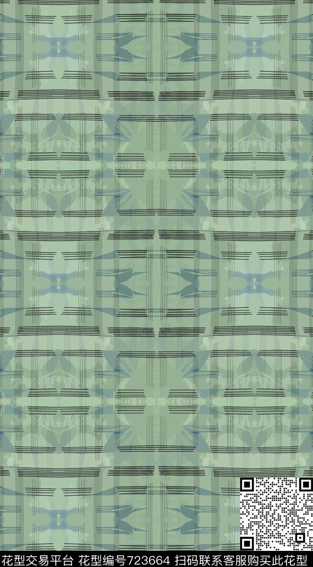 迷彩图案创意格子几何炫彩数码印花华亿平台下载（图片编号: 723664） - 瓦栏（Walan）