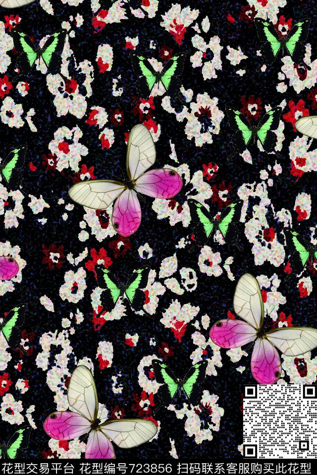 小碎花花鸟花卉数码印花华亿平台下载（图片编号: 723856） - 瓦栏（Walan）