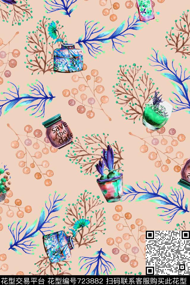 乱花小清新小碎花花朵数码印花华亿平台下载（图片编号: 723882） - 瓦栏（Walan）