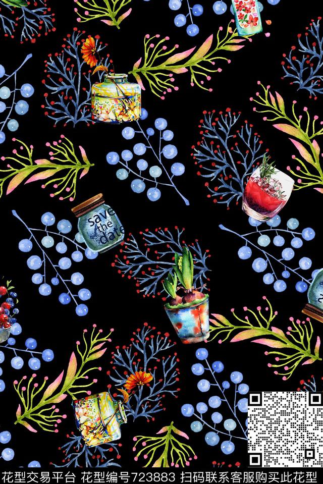 乱花小清新小碎花花朵数码印花华亿平台下载（图片编号: 723883） - 瓦栏（Walan）