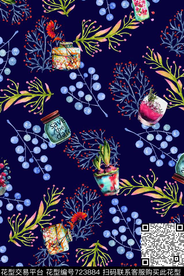 乱花小清新小碎花花朵数码印花华亿平台下载（图片编号: 723884） - 瓦栏（Walan）