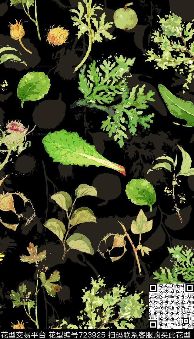 小清新水彩碎花组合秋冬复古数码印花华亿平台下载（图片编号: 723925） - 瓦栏（Walan）