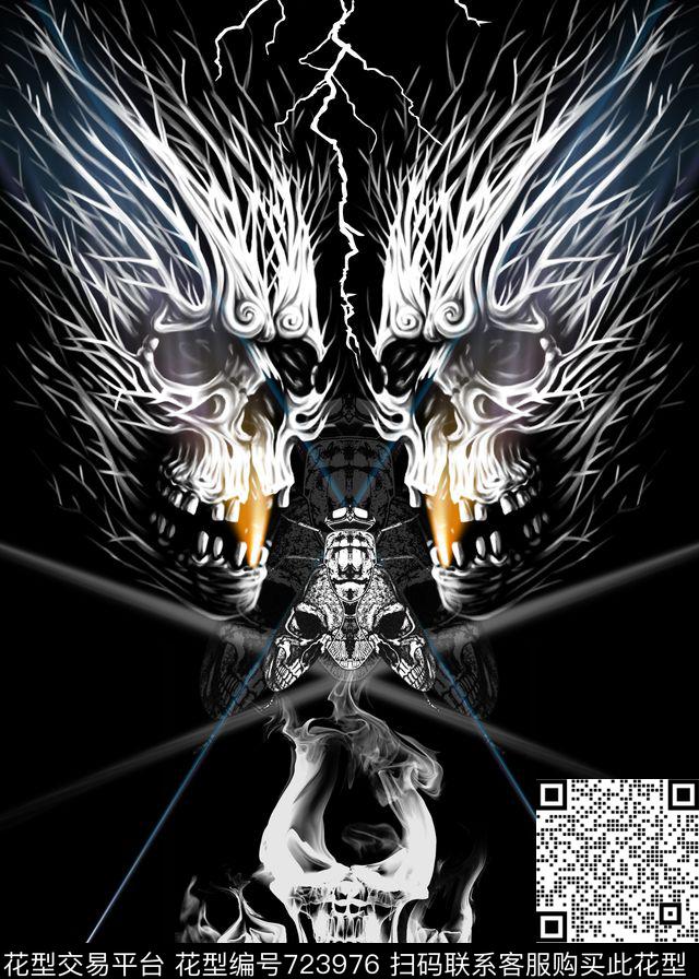 大牌风Fei-男装骷髅传统印花华亿平台下载（图片编号: 723976） - 瓦栏（Walan）