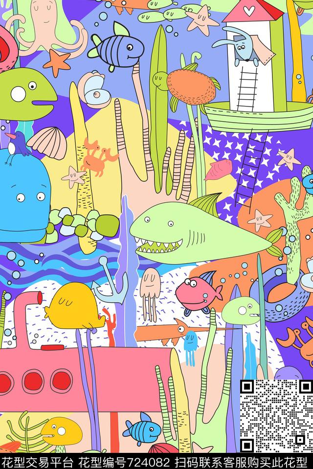 可爱清新漫画传统印花华亿平台下载（图片编号: 724082） - 瓦栏（Walan）