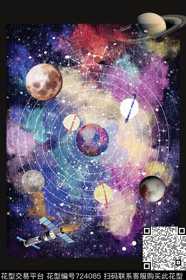 原始空间太空探索土星星云数码印花华亿平台下载（图片编号: 724085） - 瓦栏（Walan）