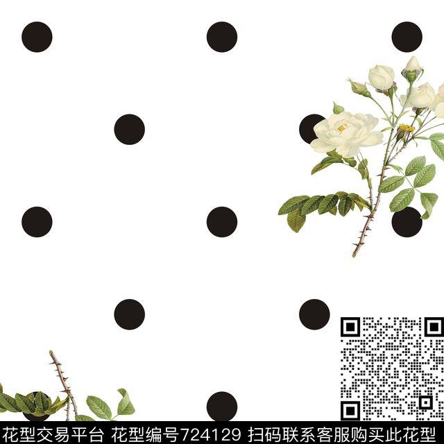 花朵花卉白花数码印花华亿平台下载（图片编号: 724129） - 瓦栏（Walan）