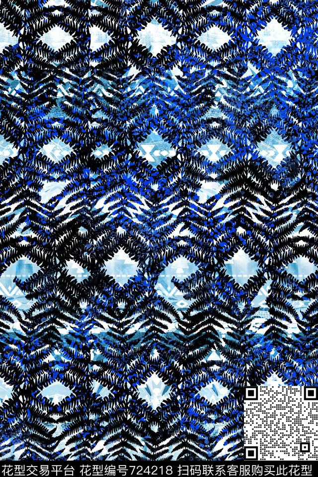 时尚纹理抽象数码印花华亿平台下载（图片编号: 724218） - 瓦栏（Walan）