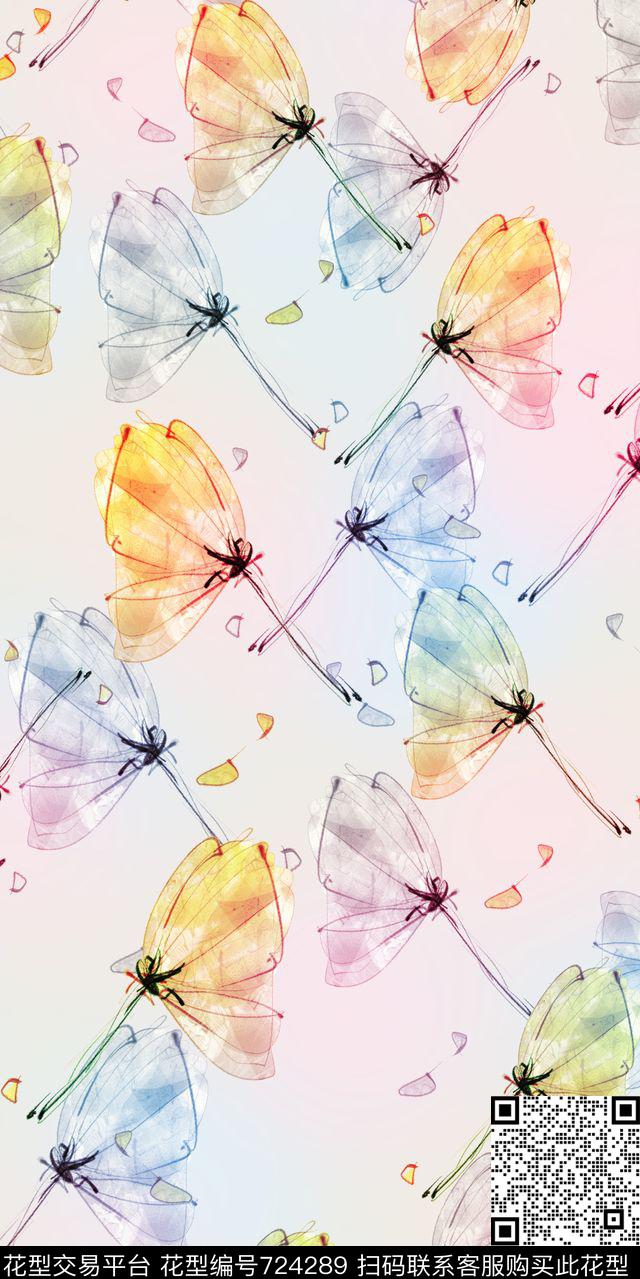 小清新花朵大花数码印花华亿平台下载（图片编号: 724289） - 瓦栏（Walan）