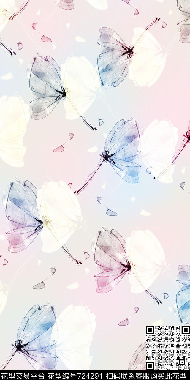小清新花朵大花数码印花华亿平台下载（图片编号: 724291） - 瓦栏（Walan）