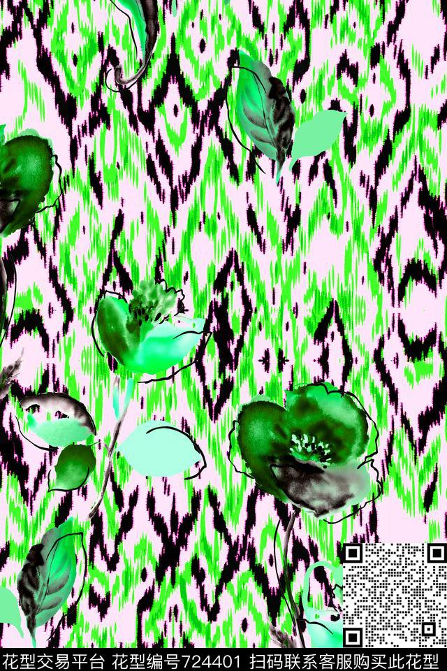 原创水彩画原创手绘大花卉水彩花卉数码印花华亿平台下载（图片编号: 724401） - 瓦栏（Walan）