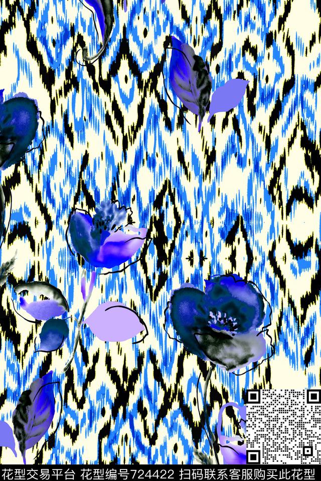 原创水彩画原创手绘大花卉水彩花卉数码印花华亿平台下载（图片编号: 724422） - 瓦栏（Walan）