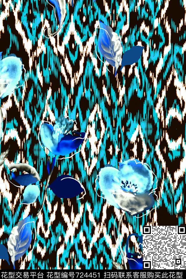 原创水彩画原创手绘大花卉水彩花卉数码印花华亿平台下载（图片编号: 724451） - 瓦栏（Walan）