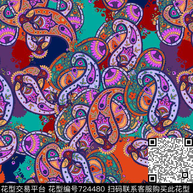 花卉花朵火腿花数码印花华亿平台下载（图片编号: 724480） - 瓦栏（Walan）