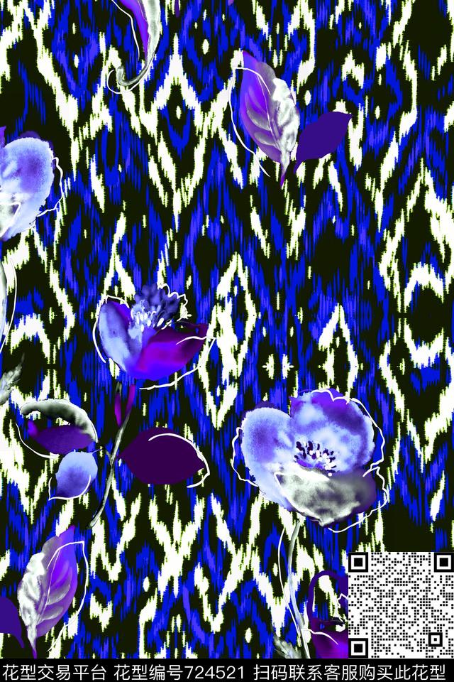 原创水彩画原创手绘大花卉水彩花卉数码印花华亿平台下载（图片编号: 724521） - 瓦栏（Walan）