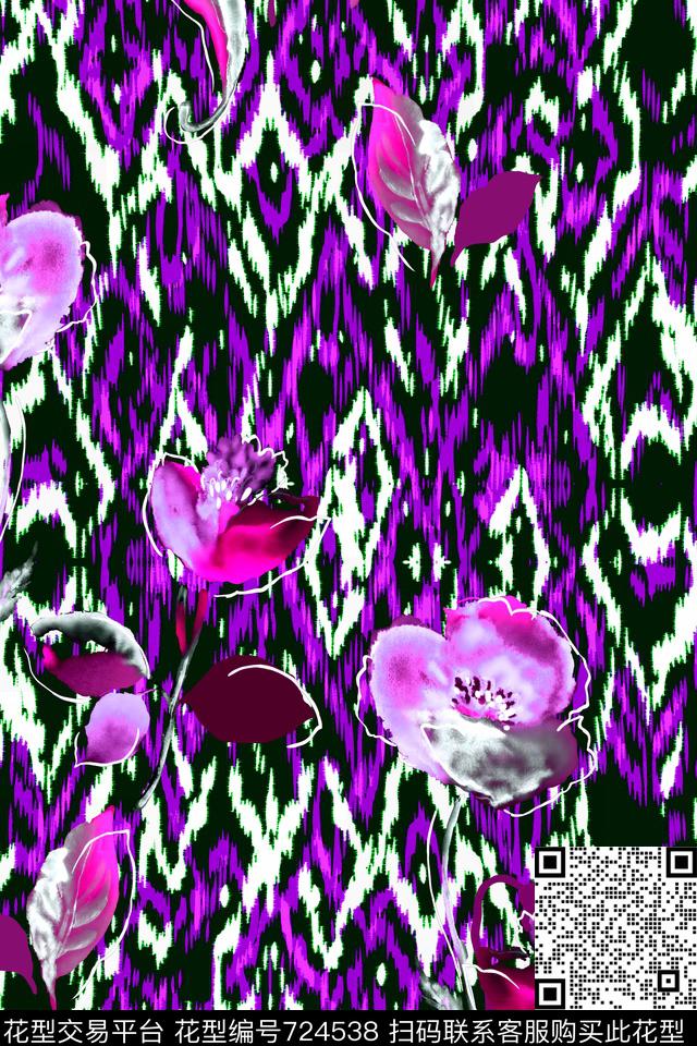 原创水彩画原创手绘大花卉水彩花卉数码印花华亿平台下载（图片编号: 724538） - 瓦栏（Walan）