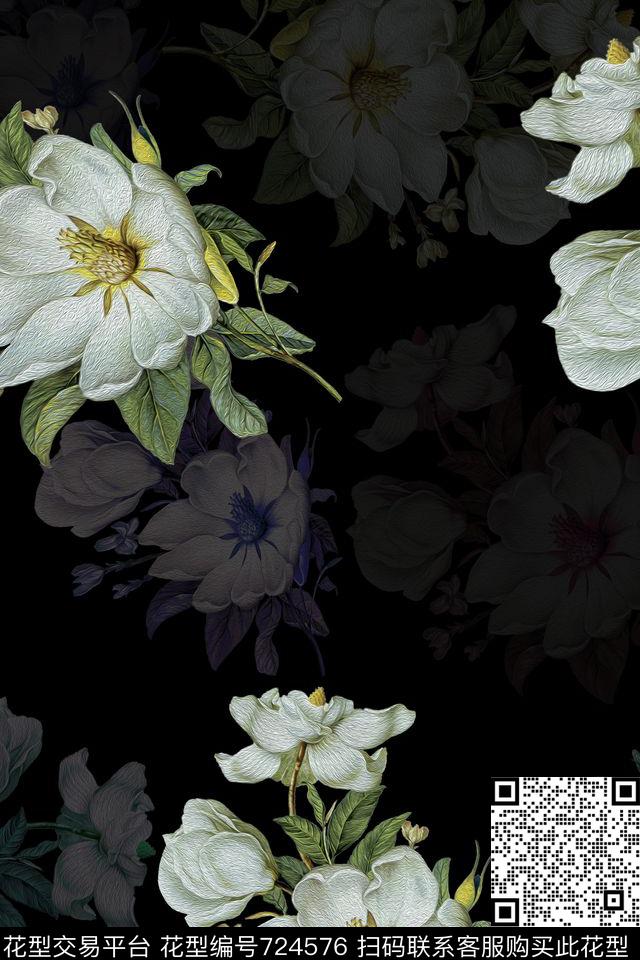 花卉数码印花华亿平台下载（图片编号: 724576） - 瓦栏（Walan）
