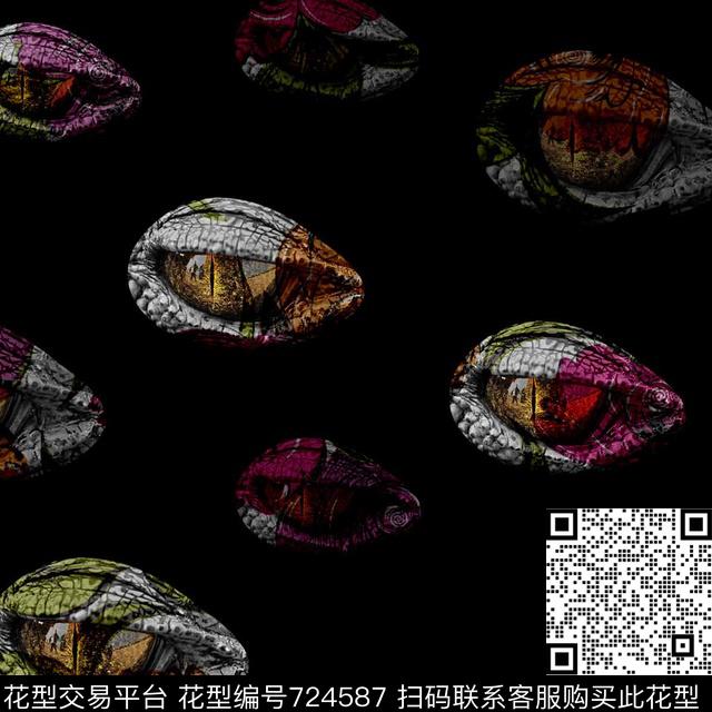 时尚大牌另类眼睛数码印花华亿平台下载（图片编号: 724587） - 瓦栏（Walan）