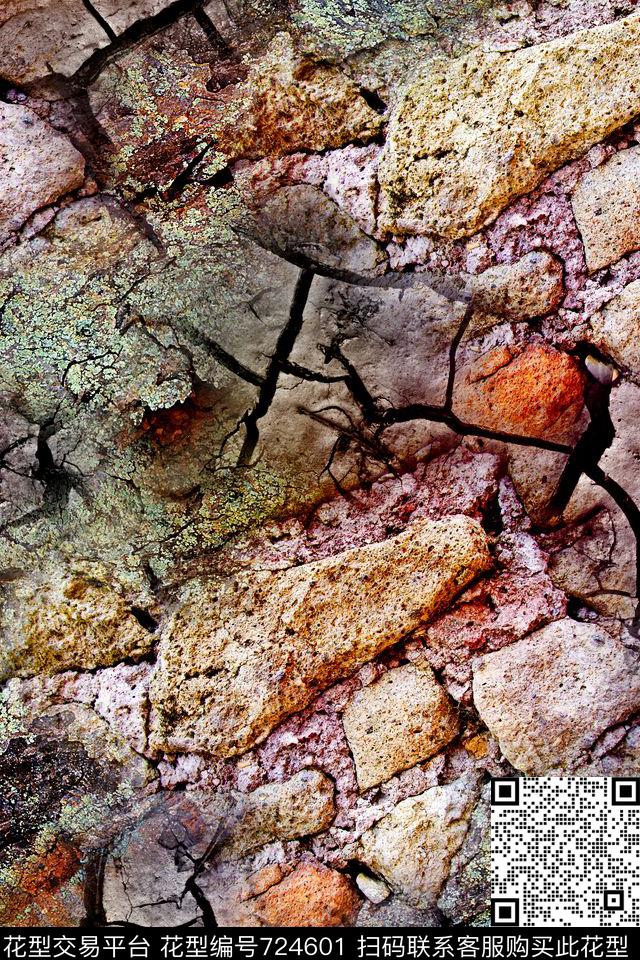 抽象几何炫彩数码印花华亿平台下载（图片编号: 724601） - 瓦栏（Walan）