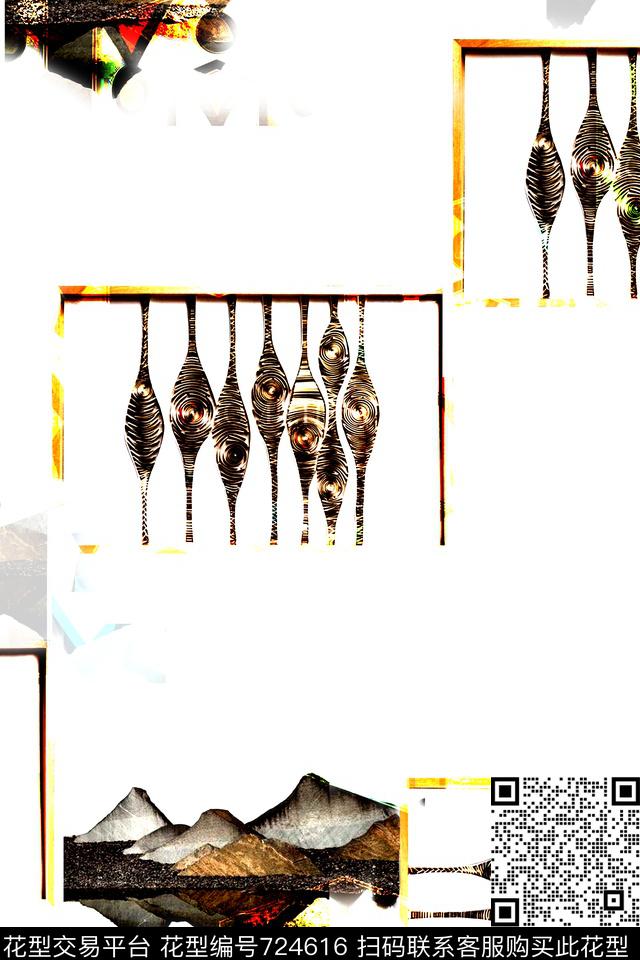 绘画趣味手绘数码印花华亿平台下载（图片编号: 724616） - 瓦栏（Walan）