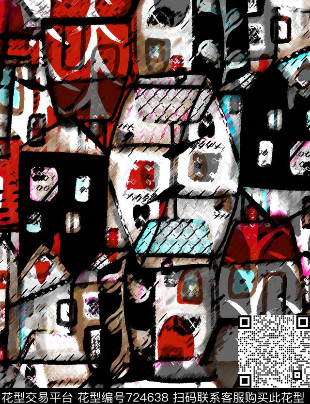 大花牡丹玫瑰数码印花华亿平台下载（图片编号: 724638） - 瓦栏（Walan）