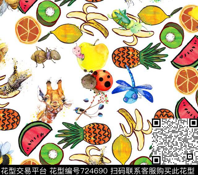 童装水果小动物数码印花华亿平台下载（图片编号: 724690） - 瓦栏（Walan）