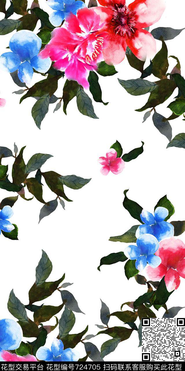 乱花花朵花卉传统印花华亿平台下载（图片编号: 724705） - 瓦栏（Walan）