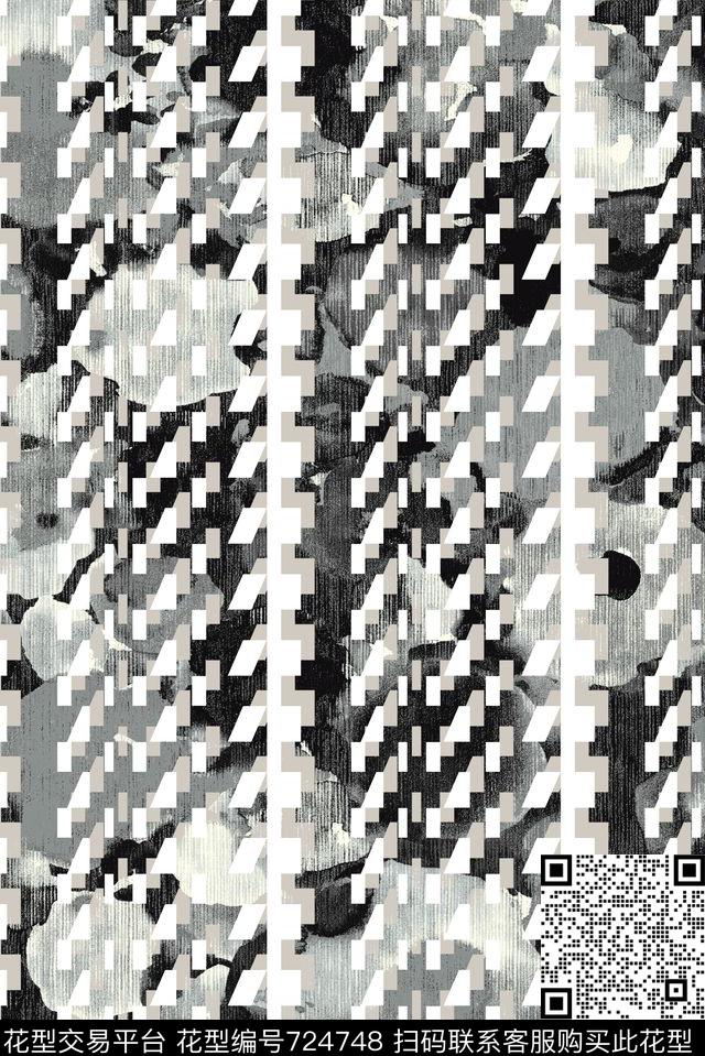 花朵花卉苏格兰格数码印花华亿平台下载（图片编号: 724748） - 瓦栏（Walan）