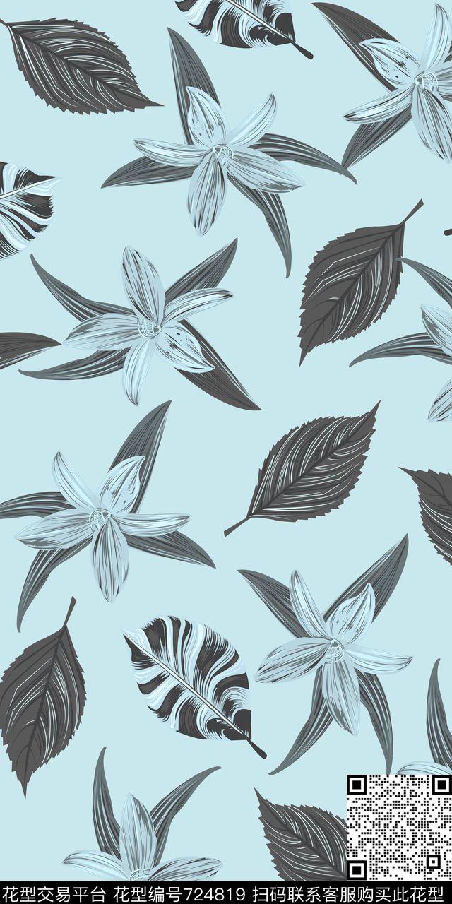 乱花花朵花卉传统印花华亿平台下载（图片编号: 724819） - 瓦栏（Walan）