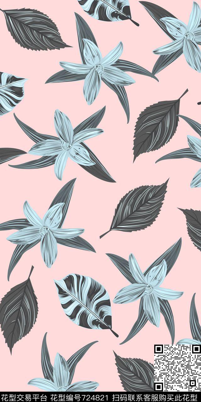 乱花花朵花卉传统印花华亿平台下载（图片编号: 724821） - 瓦栏（Walan）