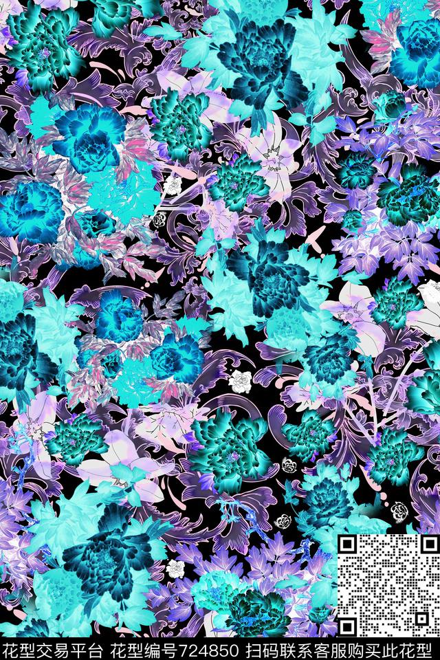 Chinesewindpeony数码印花华亿平台下载（图片编号: 724850） - 瓦栏（Walan）