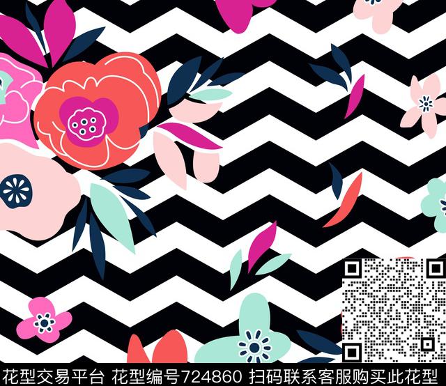 大花花卉家纺传统印花华亿平台下载（图片编号: 724860） - 瓦栏（Walan）