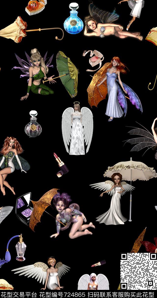 香水瓶口红眼睛数码印花华亿平台下载（图片编号: 724865） - 瓦栏（Walan）