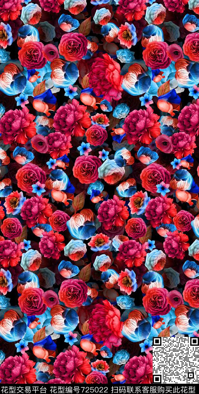 鲜艳亮丽手绘数码印花华亿平台下载（图片编号: 725022） - 瓦栏（Walan）