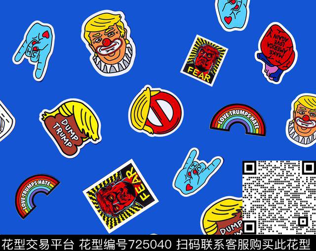 贴标趣味卡通数码印花华亿平台下载（图片编号: 725040） - 瓦栏（Walan）