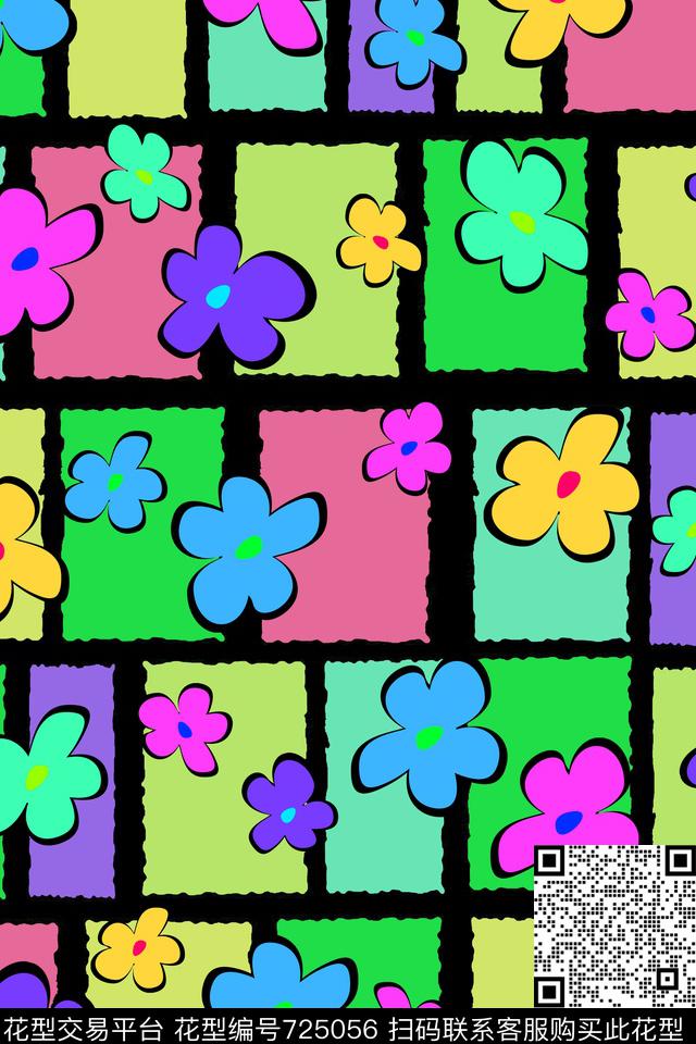 大花花朵水彩花卉传统印花华亿平台下载（图片编号: 725056） - 瓦栏（Walan）