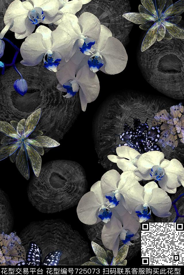 民族风花卉休闲数码印花华亿平台下载（图片编号: 725073） - 瓦栏（Walan）