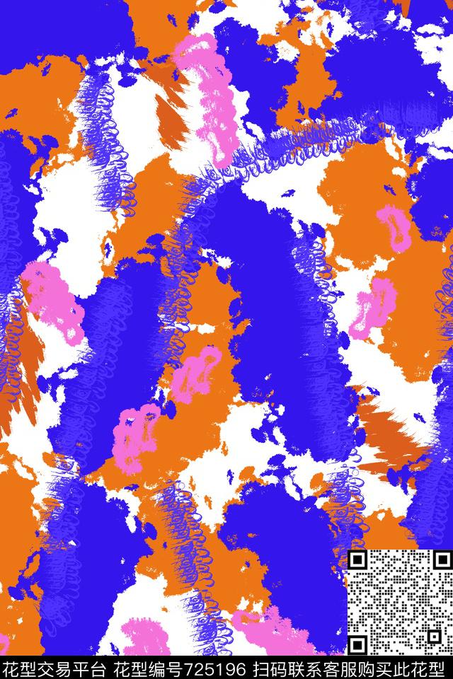 原创手绘笔刷数码印花华亿平台下载（图片编号: 725196） - 瓦栏（Walan）
