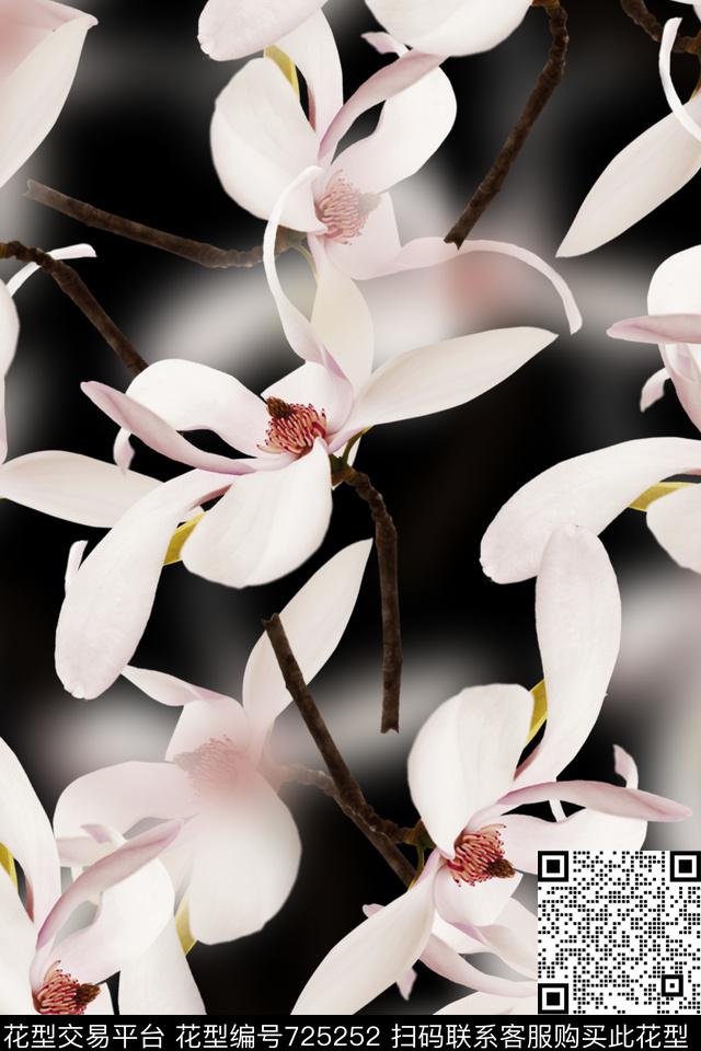 抽象手绘水彩画3D花卉数码印花时尚了女装裙子朦胧渐变纹理印花复古大牌清爽春夏泳装印花数码印花华亿平台下载（图片编号: 725252） - 瓦栏（Walan）