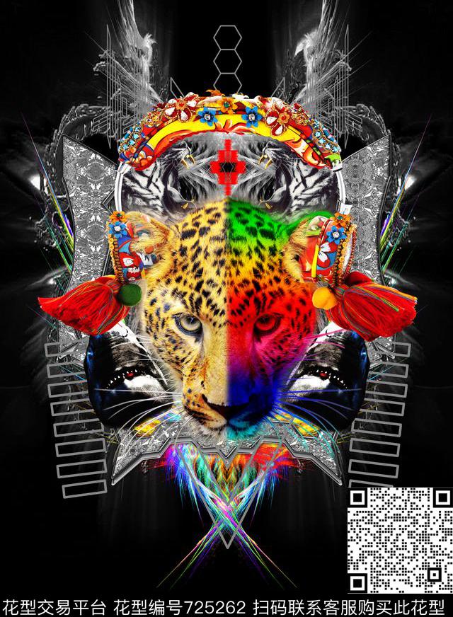 marceloburlon胸花听音乐的豹子数码印花华亿平台下载（图片编号: 725262） - 瓦栏（Walan）