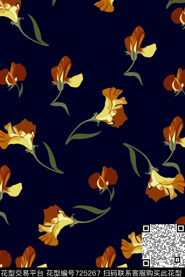 玉兰花康乃馨曼陀罗数码印花华亿平台下载（图片编号: 725267） - 瓦栏（Walan）