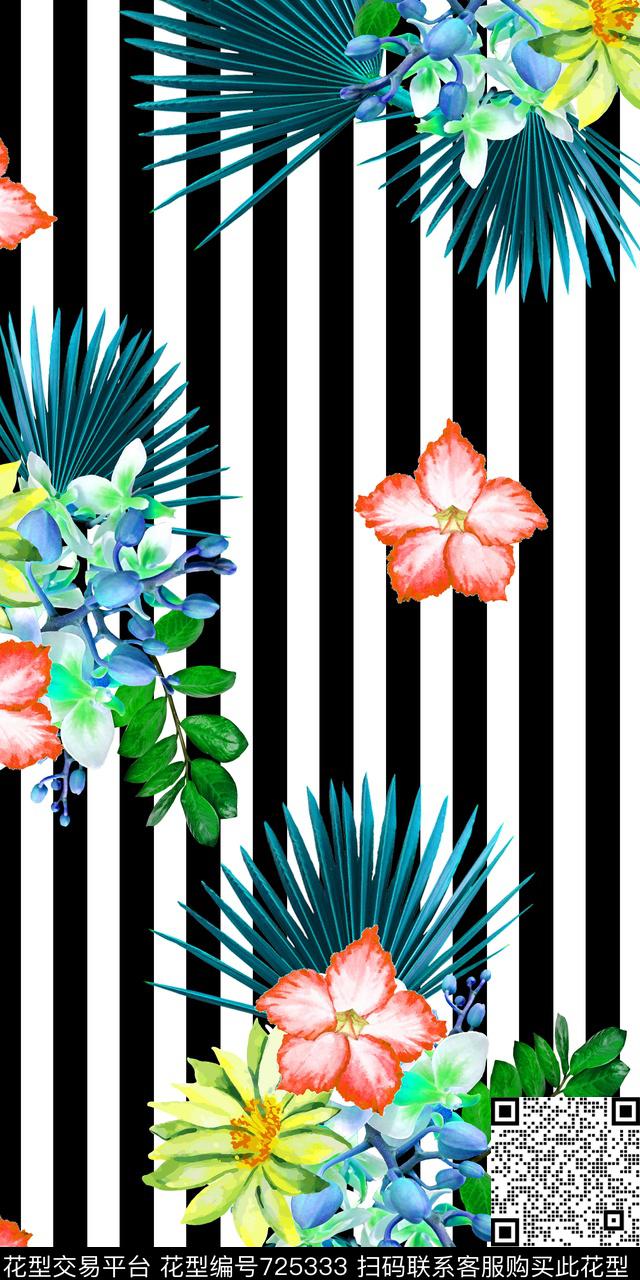 乱花花朵花卉数码印花华亿平台下载（图片编号: 725333） - 瓦栏（Walan）