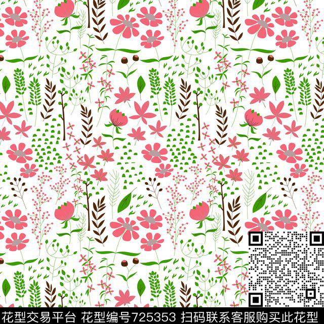 乱花花朵小碎花传统印花华亿平台下载（图片编号: 725353） - 瓦栏（Walan）