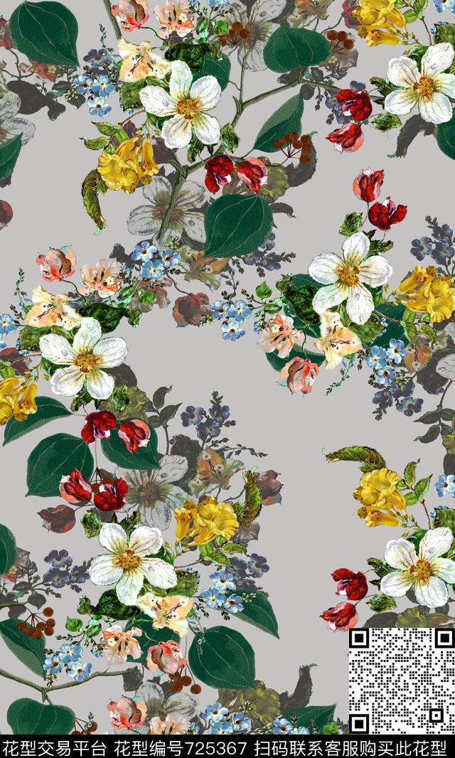 其它花卉女装数码印花华亿平台下载（图片编号: 725367） - 瓦栏（Walan）
