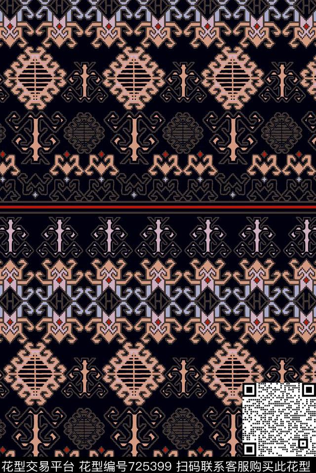 青花瓷民族风中国风数码印花华亿平台下载（图片编号: 725399） - 瓦栏（Walan）