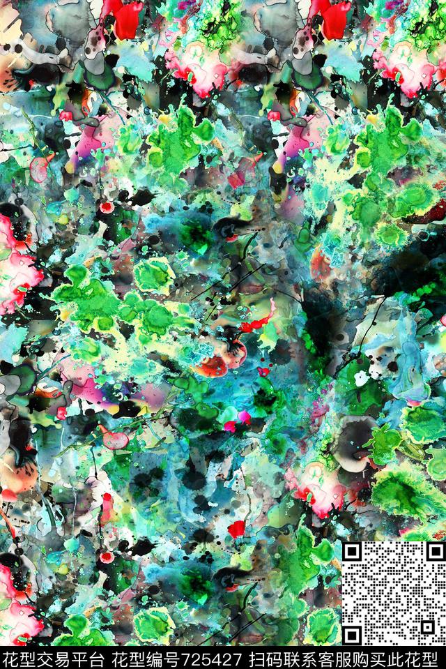 抽象肌理时尚数码印花华亿平台下载（图片编号: 725427） - 瓦栏（Walan）