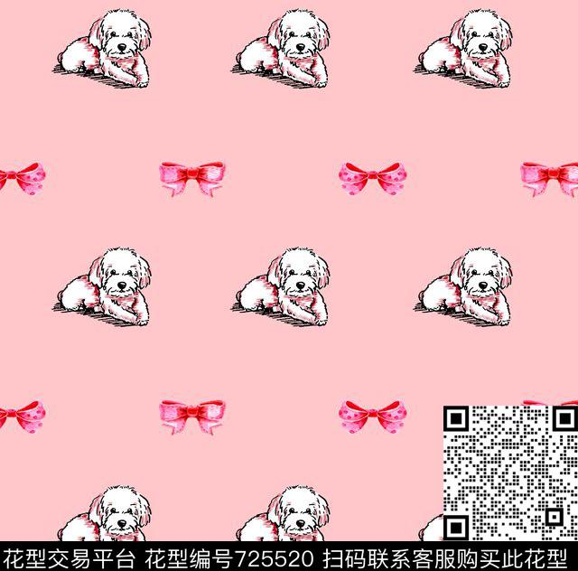 动物蝴蝶结卡通传统印花华亿平台下载（图片编号: 725520） - 瓦栏（Walan）